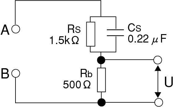 Messstromkreis-Netzwerk (NetzwerkA IEC 60990 Abb. 3 U1-Messung)