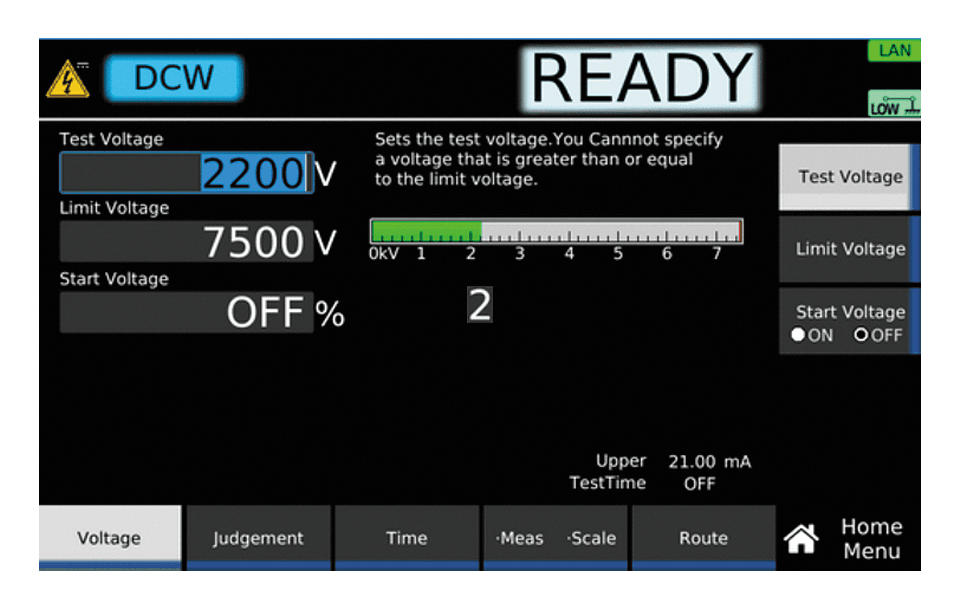 DC-Hochspannungstest bei 7,2 kV/100 W