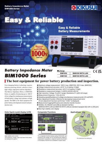 Battery Impedance Meter|BIM1000 Series
